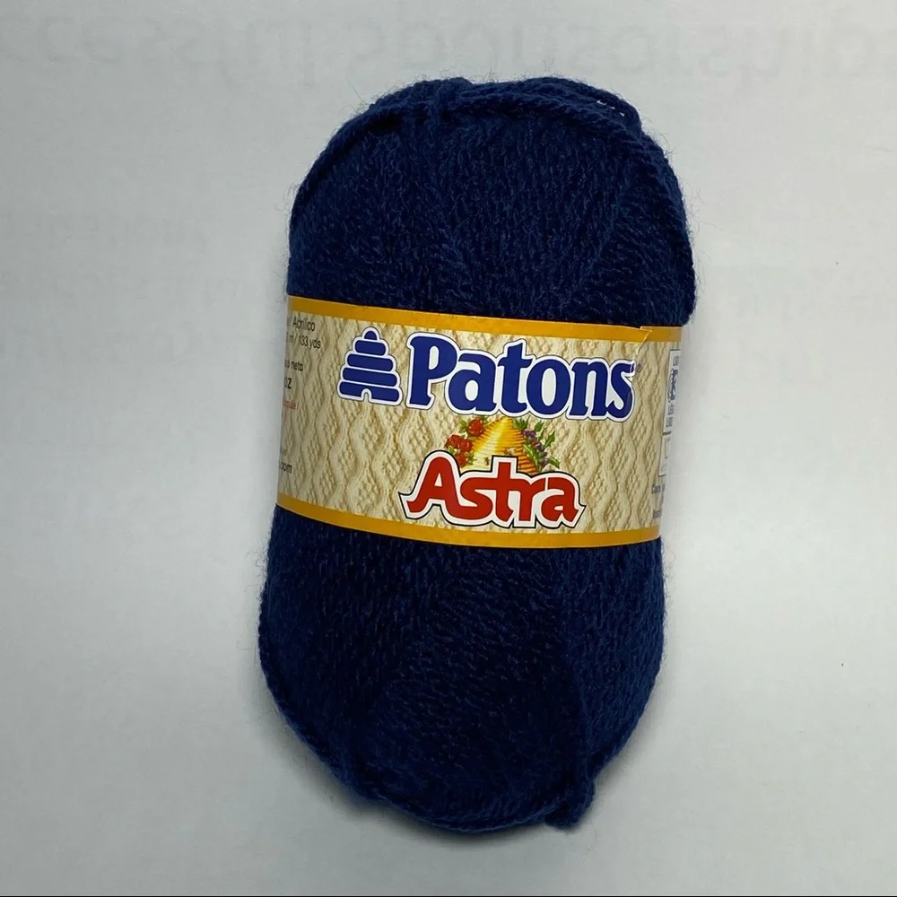 2 Patons Astra Knit Crochet Yarn Navy